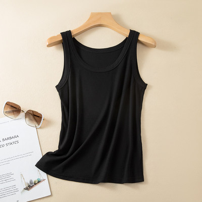 Ühevärvilised suvised naiste topid Soonik puuvillane Pehme põhjaga T-särgid Varrukateta tänavarõivad, kõik sobivad