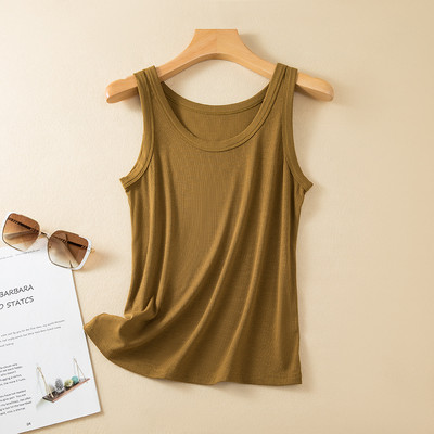 Ühevärvilised suvised naiste topid Soonik puuvillane Pehme põhjaga T-särgid Varrukateta tänavarõivad, kõik sobivad