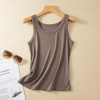 Ühevärvilised suvised naiste topid Soonik puuvillane Pehme põhjaga T-särgid Varrukateta tänavarõivad, kõik sobivad