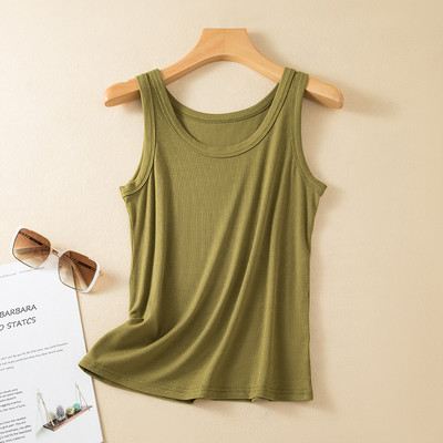 Ühevärvilised suvised naiste topid Soonik puuvillane Pehme põhjaga T-särgid Varrukateta tänavarõivad, kõik sobivad