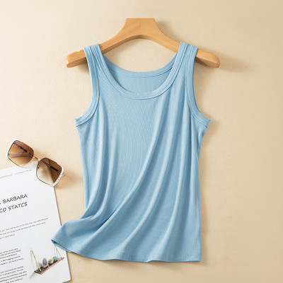 Ühevärvilised suvised naiste topid Soonik puuvillane Pehme põhjaga T-särgid Varrukateta tänavarõivad, kõik sobivad