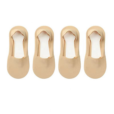 4 paari naiste madala suuga nähtamatud jääsiidist paadi sokid kommivärvi õhukesed hingavad silikoonist libisemiskindlad puuvillased sokid