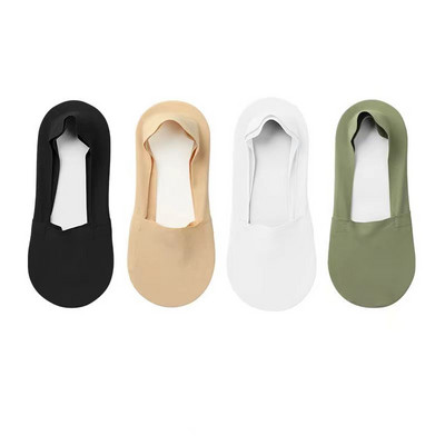 4 paari naiste madala suuga nähtamatud jääsiidist paadi sokid kommivärvi õhukesed hingavad silikoonist libisemiskindlad puuvillased sokid