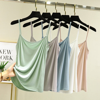 Modal Spaghetti Strap Tops Basic Camis χωρίς μανίκια Tank Top Μονόχρωμο γυναικείο καλοκαιρινό καμισόλες