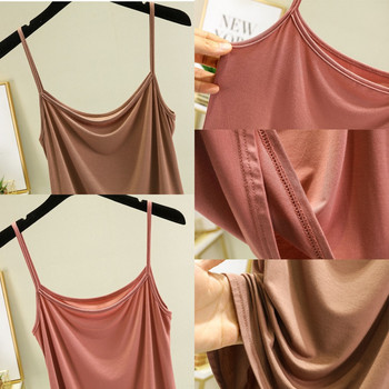 Modal Spaghetti Strap Tops Basic Camis χωρίς μανίκια Tank Top Μονόχρωμο γυναικείο καλοκαιρινό καμισόλες