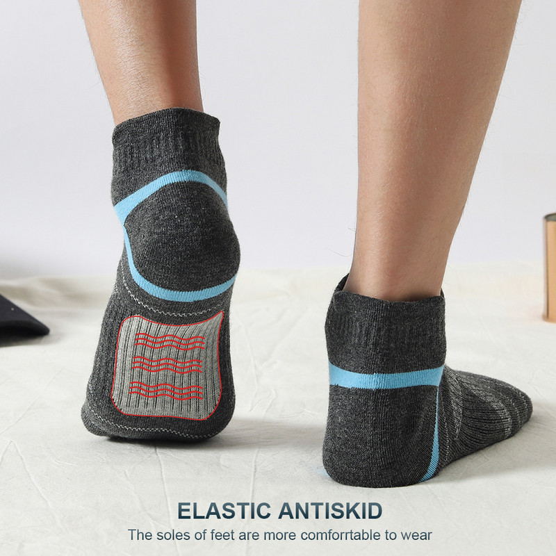 5 paari kvaliteetseid sokke Meeste suvised vabaaja vabaaja puuvillased sokid Lühikesed hingavad mustad pahkluu sokid Run Spordisokid Suurus 38-45