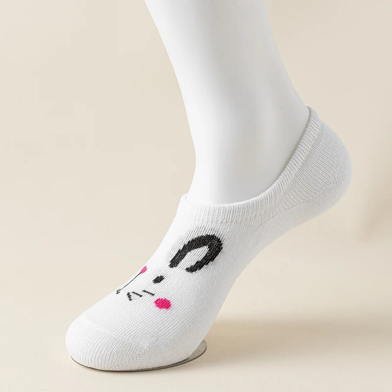 5 pari ŽENSKIH nevidljivih čarapa i papuča, pamučne protuklizne ljetne čarape za gležnjeve, ležerne prozračne tanke čarape