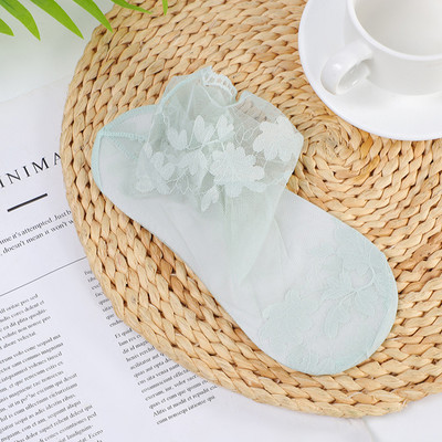 5 Ζεύγη/Παρτίδα κάλτσες γυναικείες δαντέλες Διάφανη Lolita Αόρατη καλοκαιρινή λεπτή αντιολισθητική κοντή μαύρη κάλτσα βάρκας χαμηλού κοψίματος