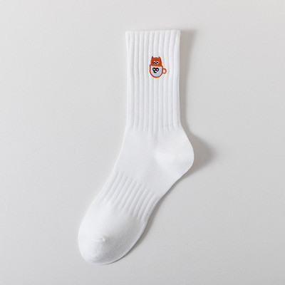 Șosete cu desene animate brodate Șosete unisex de modă în stil Harajuku Kawaii amuzant de primăvară toamnă șosete pentru femei Șosete minunate din bumbac