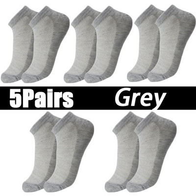 5 pari pamučnih kratkih muških čarapa Visokokvalitetne ženske niske sportske mrežaste čarape za gležnjeve, prozračne, ljetne, ležerne, meke muške čarape