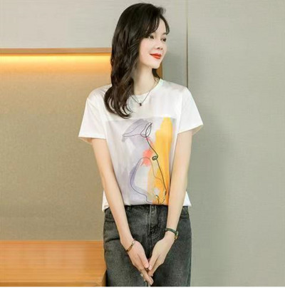 Tricou din satin de vară 2023 Tricou din mătase la modă pentru femei Tricou alb din mătase Design cu mâneci scurte Cămăși albe Luxry Sense Stain