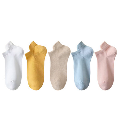 5 Ζεύγη/Παρτίδα γυναικείες κάλτσες Casual αναπνεύσιμη λευκή κάλτσα αστραγάλου καλοκαιρινή χαμηλή κοπή βαμβακερή λεπτή κοντή No-Show Elastic Sox Calcetines