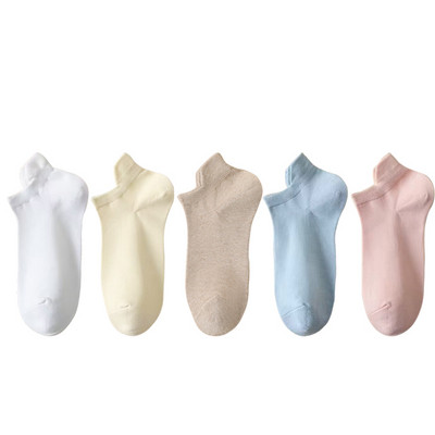 5 Ζεύγη/Παρτίδα γυναικείες κάλτσες Casual αναπνεύσιμη λευκή κάλτσα αστραγάλου καλοκαιρινή χαμηλή κοπή βαμβακερή λεπτή κοντή No-Show Elastic Sox Calcetines