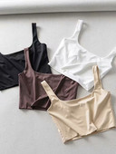 Kuum soodusmüük 2024. aasta suvine naiste seksikad varrukateta topid Moodsad lühikesed kandilise kraega 4 värvitoonid