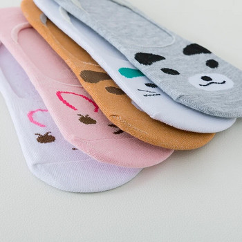 5 чифта ДАМСКИ невидими чорапи, чехли, памучни летни чорапи против плъзгане на животни, ежедневни дишащи тънки чорапи тип лодка