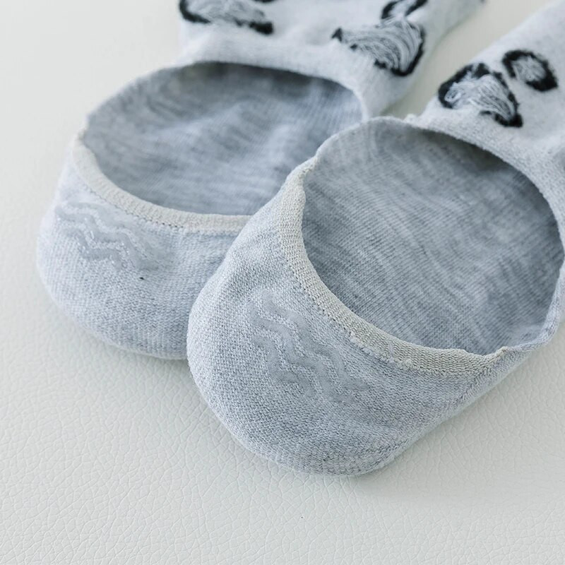 5 perechi de șosete invizibile pentru femei, papuci, șosete de vară antiderapante pentru animale din bumbac, șosete subțiri pentru bărci, lejer, respirabile