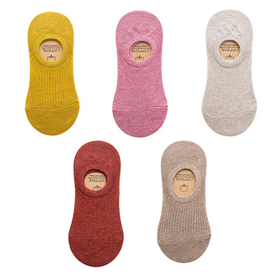 5 paari naiste nähtamatud paadi sokid suvised üliõhukesed puuvillased sokid hingavad silikoonist libisemiskindlad pahkluu madalad tüdrukud Sox Calcetines