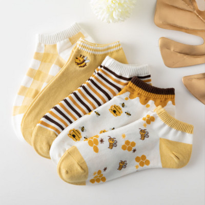 5 paari naiste paadisokid multifilm Lühike armas naine Naljakas pahkluu madala lõikega vabaaja sokk, naine hingav Calcetines Mujer naljakas suvi