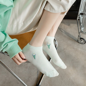5 чифта дамски забавни чорапи Пролетни и есенни чорапи със сладолед и плодове Harajuku Студентски чорапи за свободното време с лодка