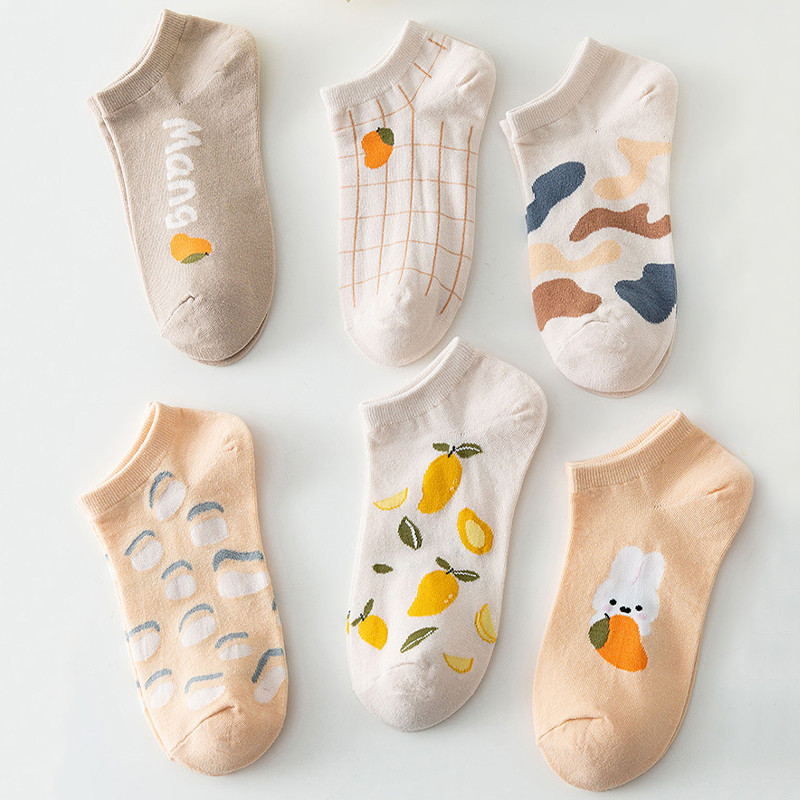 6 pari ženskih kratkih čarapa Slatke čarape za djevojčice u proljeće i ljeto