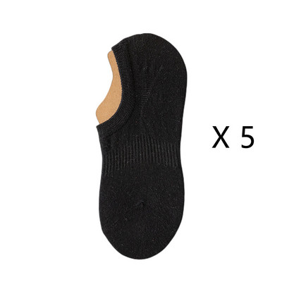 5 perechi/lot șosete de damă din bumbac de vară, culoare solidă, invizibile, decoltate, șosete de damă, pachet multiplu, uni, fără prezentare, anti-alunecare