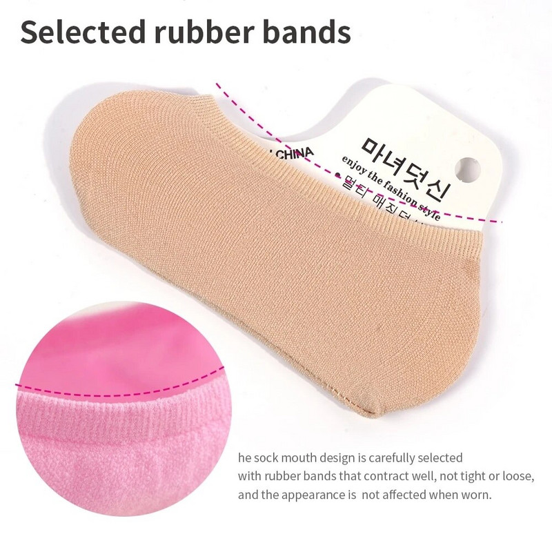 10 perechi de șosete casual de înaltă calitate, cu culori bomboane, ușoare, fără senzație, șosete pentru bărci pentru femei