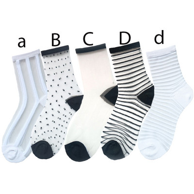 Mood Kawaii naiste sokid Seksikad pitsist võrksokid Segavärvilised kiud läbipaistev veniv elastsus pahkluu võrgulõng Thin Sox