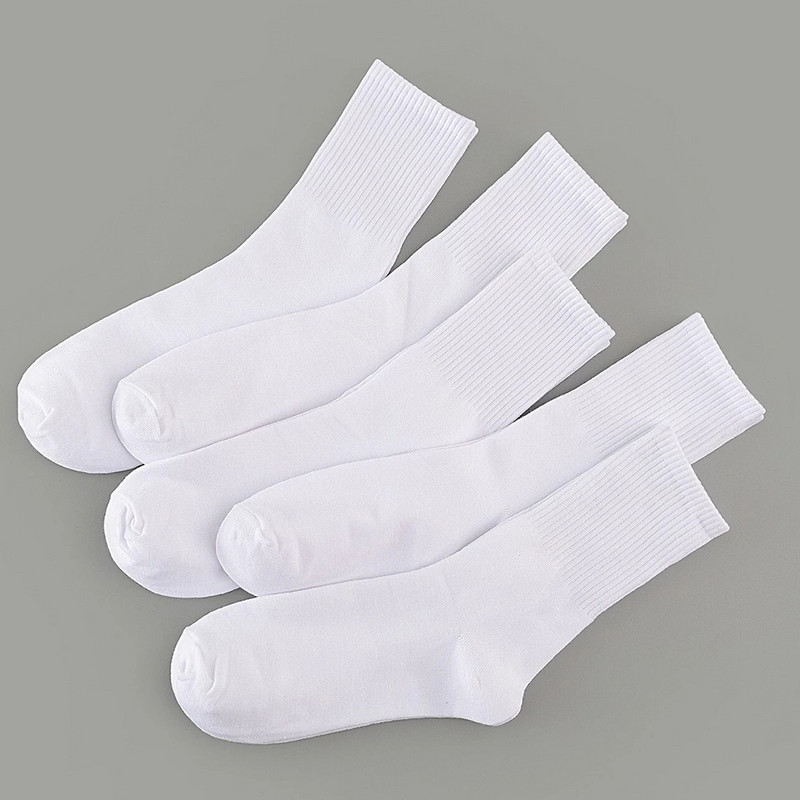 5 perechi de șosete cu tub mijlociu de culoare solidă pentru bărbați, la modă de toamnă, șosete confortabile, clasice, negru, alb, șosete pentru bărbați cu gât rotund de înaltă calitate