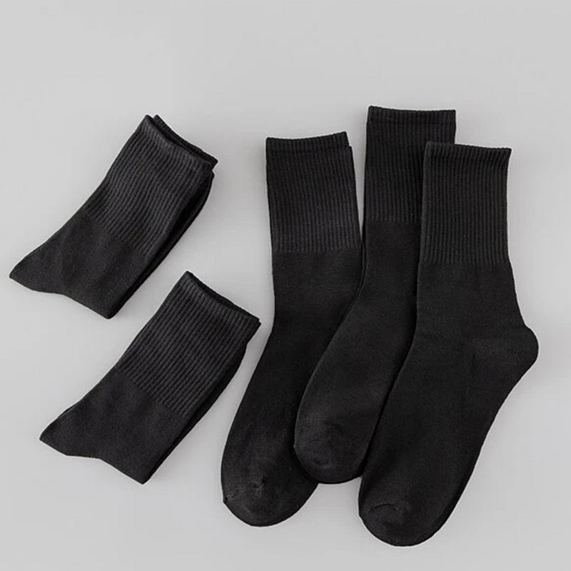 5 perechi de șosete cu tub mijlociu de culoare solidă pentru bărbați, la modă de toamnă, șosete confortabile, clasice, negru, alb, șosete pentru bărbați cu gât rotund de înaltă calitate