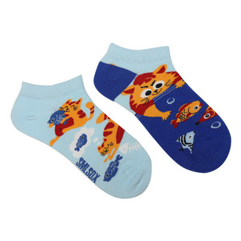 Дамски асиметрични AB чорапи Ins Чорапи за глезени с животни и растения Анимационни цветни спортни памучни чорапи Мъжки дамски чорапи Ниски чорапи