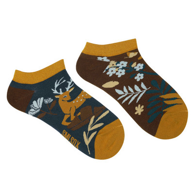 Sieviešu asimetriskas AB zeķes Ins Dzīvnieku un augu potīšu zeķes multfilma Krāsains sporta kokvilnas zeķes Vīriešu sieviešu zeķes Low Cut Sox