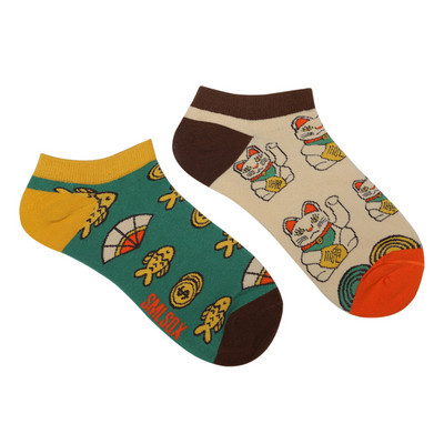 Sieviešu asimetriskas AB zeķes Ins Dzīvnieku un augu potīšu zeķes multfilma Krāsains sporta kokvilnas zeķes Vīriešu sieviešu zeķes Low Cut Sox