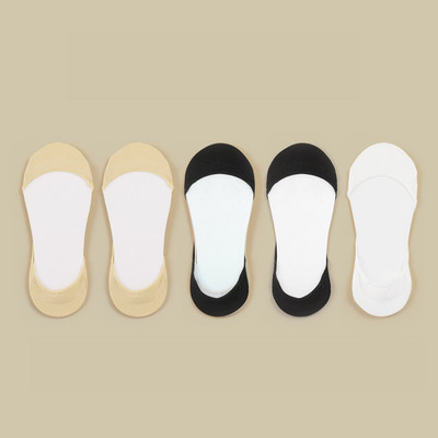 Naiste sokid Puuvill Nähtamatu Suvine Õhuke Hingav Pehme Silikoonist Mittelibisemine Mood kõrgetele kontsadele Paadi sokid Talla sokid 5 paari