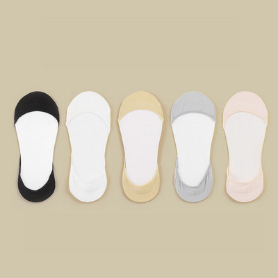 Naiste sokid Puuvill Nähtamatu Suvine Õhuke Hingav Pehme Silikoonist Mittelibisemine Mood kõrgetele kontsadele Paadi sokid Talla sokid 5 paari