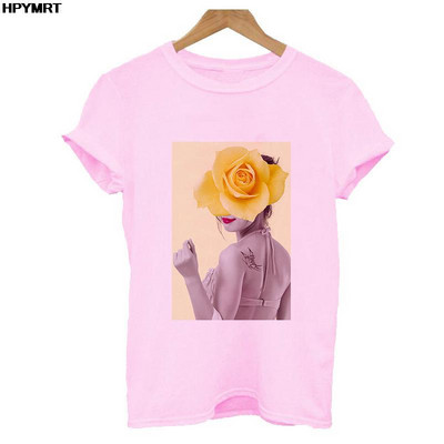 Reducere de vară Cămașă nouă streetwear pentru femei Tendință la modă Grafică imprimeu O-gât Casual cu mânecă scurtă Topuri Tricou alb roz S-XXL