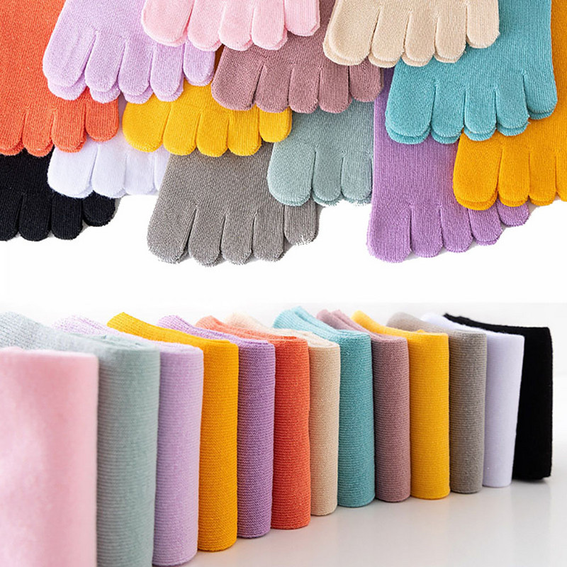 Άνοιξη Καλοκαίρι Γυναικείες κοντές κάλτσες πέντε δακτύλων καραμέλα Κάλτσες αστράγαλο Απορρόφηση ιδρώτα Βαμβακερές κάλτσες με σπαστά δάχτυλα με 5 δάχτυλα