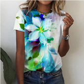 2024 uus julge värviga kokkusobiv visuaalne efekt, mis sobib ranna vabaajarõivastele hingavad värvilised trükitud T-särgid