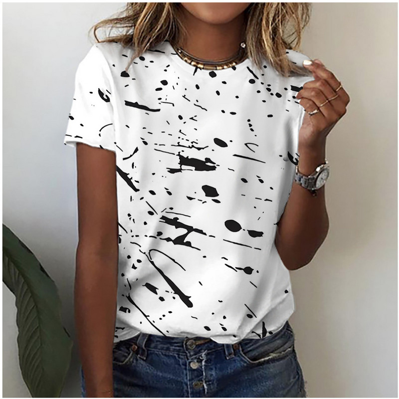 2024 uus julge värviga kokkusobiv visuaalne efekt, mis sobib ranna vabaajarõivastele hingavad värvilised trükitud T-särgid
