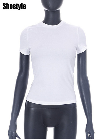 Shestyle Daily Casual Tricou Femei Maneca scurta Elastic Decolteu O All-Match Nou Sosire pentru Vara Subțire 2023 Topuri Elegante Fată