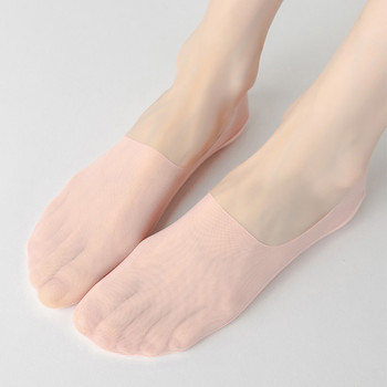 5 чифта/партида чорапи Дамски летни ултратънки невидими ниски силиконови противоплъзгащи мрежести невидими ледени копринени плътни чорапи-лодки