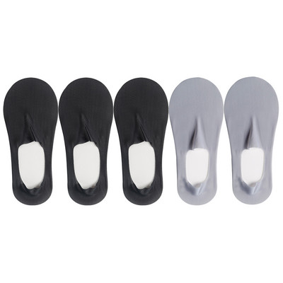 5 pari/komplet čarapa Ženske ljetne ultratanke nevidljive niske silikonske protuklizne mrežaste čarape koje se ne vide Ice Silk Čvrste brodske čarape