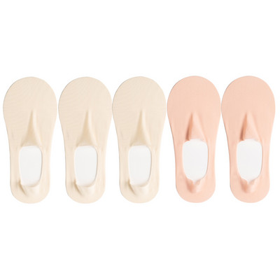 5 pari/komplet čarapa Ženske ljetne ultratanke nevidljive niske silikonske protuklizne mrežaste čarape koje se ne vide Ice Silk Čvrste brodske čarape