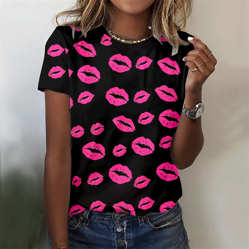 Ljetna majica s 3d printom cvijeća Ženska modna ležerna majica kratkih rukava Ženska gornja odjeća Ulična odjeća Vrećaste majice Odjeća