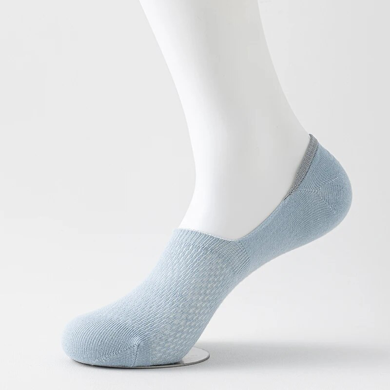 5 pari ŽENSKIH mrežastih izdubljenih prozračnih brodskih čarapa, nevidljivi nisko izrezani silikonski protuklizni, ljetne čarape bez gležnja