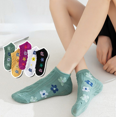 5 paari palju sokke naistele armsad nelja aastaaja naiste madala lõikega paadi sokid hingavad pahkluu lühikesed kaltsetiinid, mustad naljakad ühevärvilised