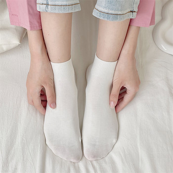 3 чифта дамски къси чорапи със сладък цвят, летни нови обикновени памучни чорапи Комплект дишащи ежедневни удобни меки цветни чорапи за жени
