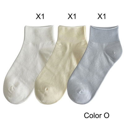3 perechi de șosete scurte de damă, de vară, de culoarea bomboanei, set de șosete din bumbac simplu, respirabile, lejer, comozi, moi, colorați, pentru femei