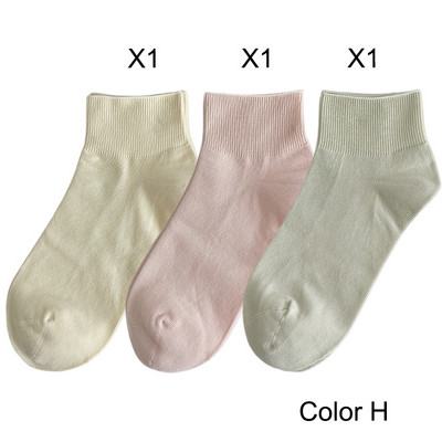 3 perechi de șosete scurte de damă, de vară, de culoarea bomboanei, set de șosete din bumbac simplu, respirabile, lejer, comozi, moi, colorați, pentru femei