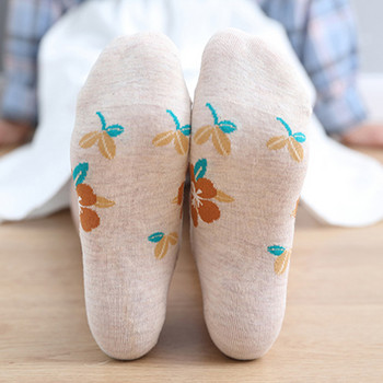 3 чифта памучни чорапи за жени Висококачествени невидими ежедневни чорапи с плитка уста, пролетни цветя, модни женски къси чорапи