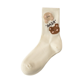 Дамски чорапи Памучни животински щампи Есен Зима Модни дамски чорапи Сладко мече Calcetines Harajuku Calcetines Mujer Подарък за момичета